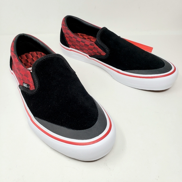 Vans Baker Rowan Speed Check Pro Black Suede Red - Picture 1 of 10